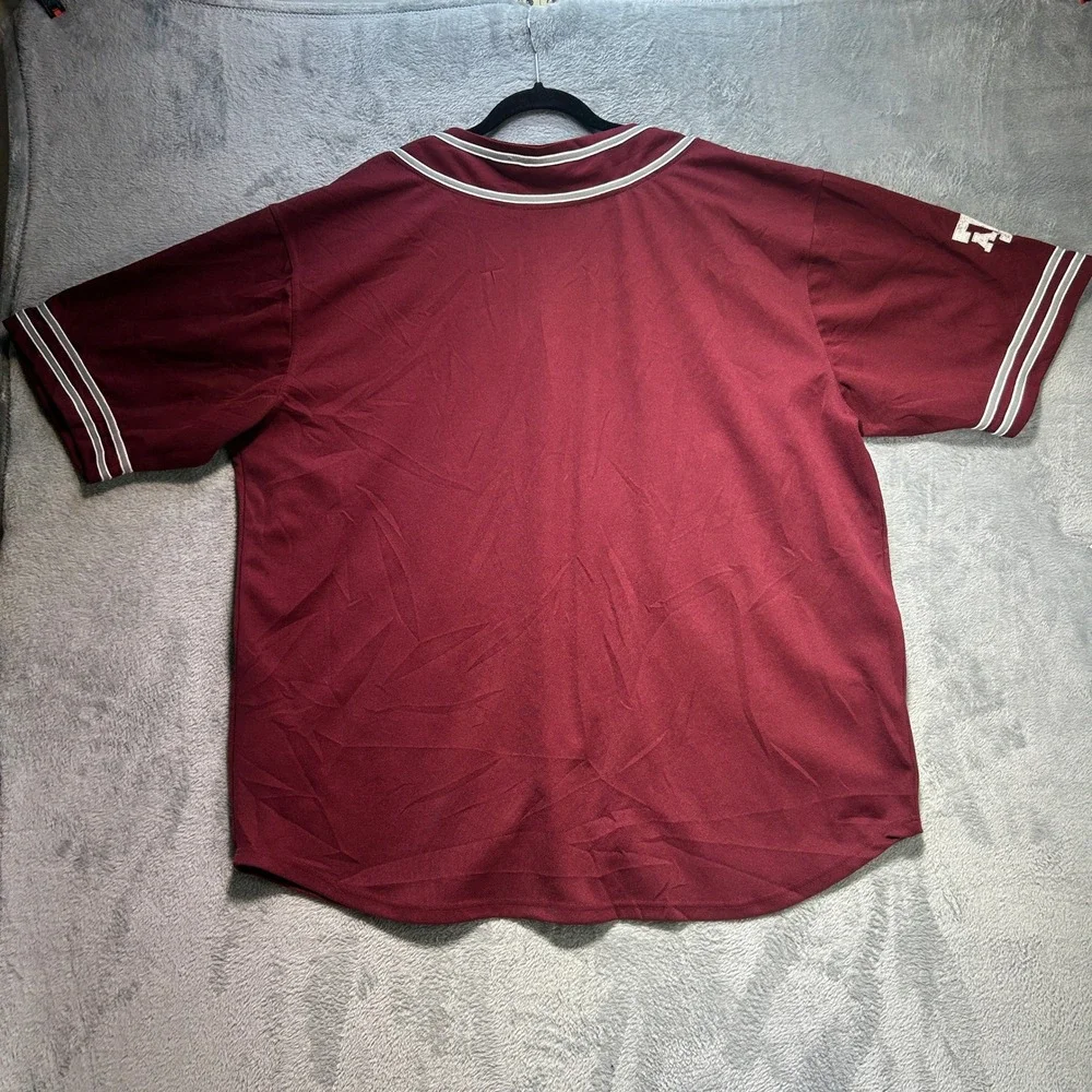 Y2K Texas A&M Aggies Baseball‎ Jersey Maroon Mens XL Button Up Embroidered VTG